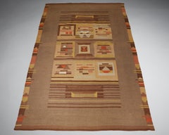 Rug, Designed by Impi Sotavalta, Flat weave rug, Finland, 1930s