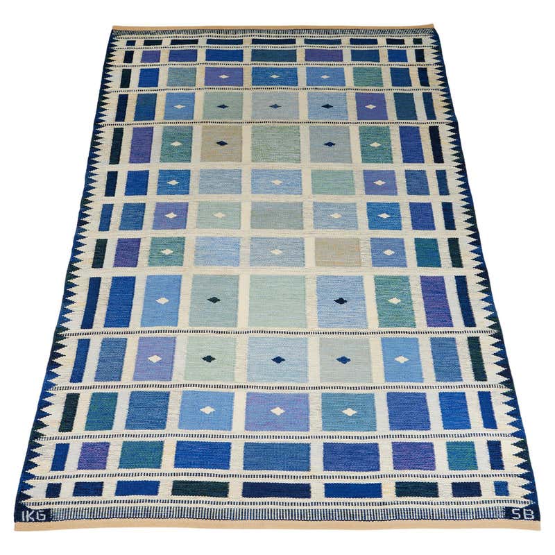 Modern 1950s Rug Midcentury Design Rare Geometric Carpet/Rug, 1950s For Sale at 1stDibs