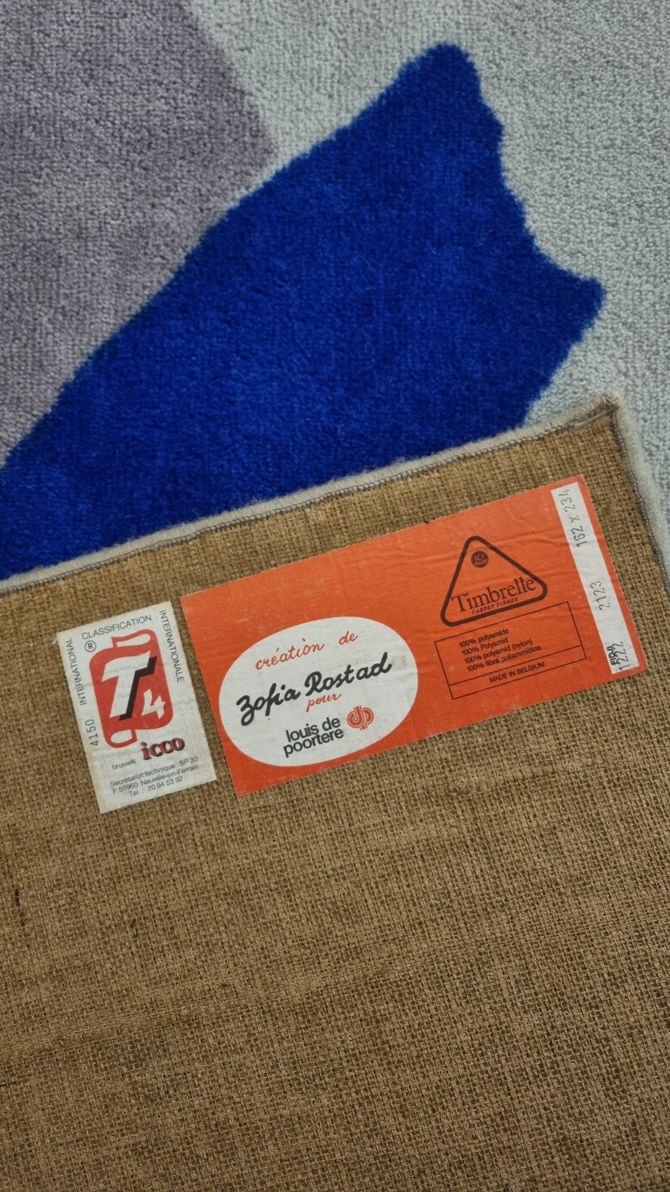 Rug designed by Sofia Rostad for Louis De Poortere , 1970s. in vendita 1