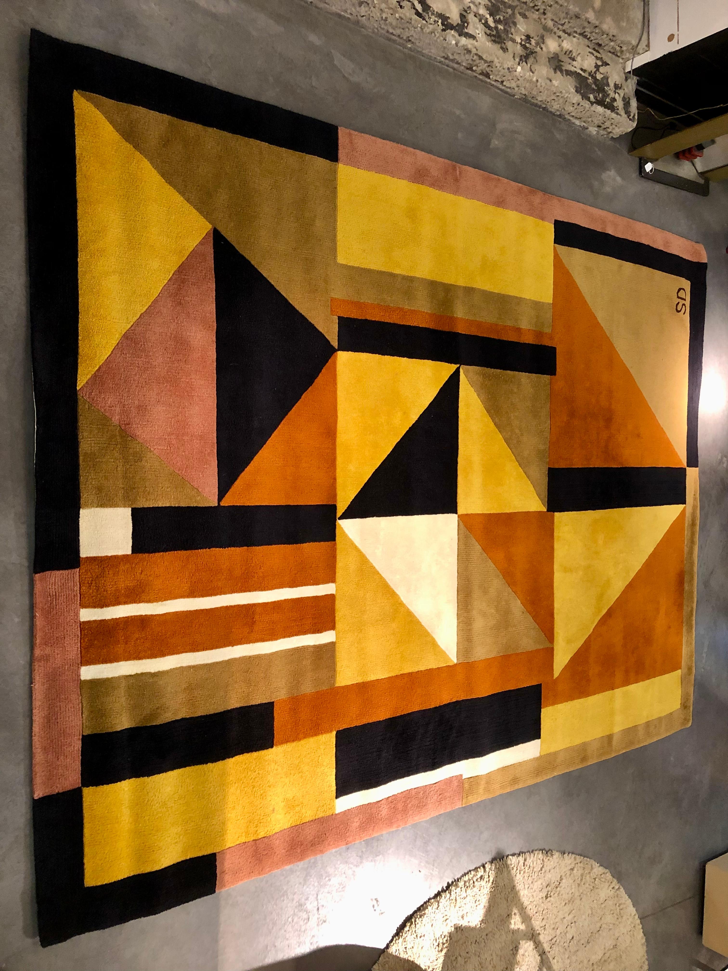 French Rug Designed by Sonia Delaunay Edited by Artcurial in 10 Exemplars
