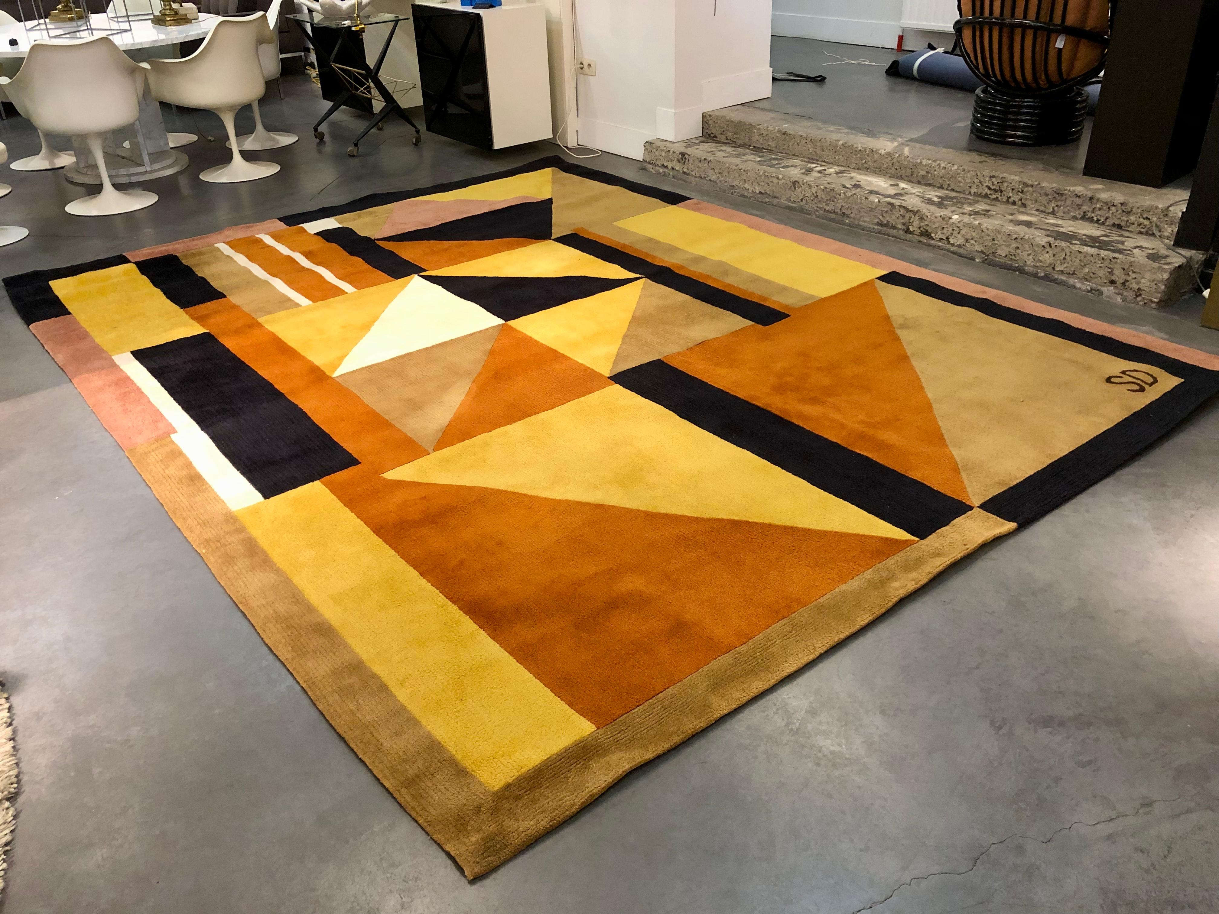 Rug Designed by Sonia Delaunay Edited by Artcurial in 10 Exemplars In Good Condition In Bruxelles, BE