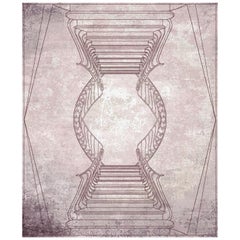 Rug Dusty Pink Contemporary Italian Wool Silk, Napoli Rosa Polvere