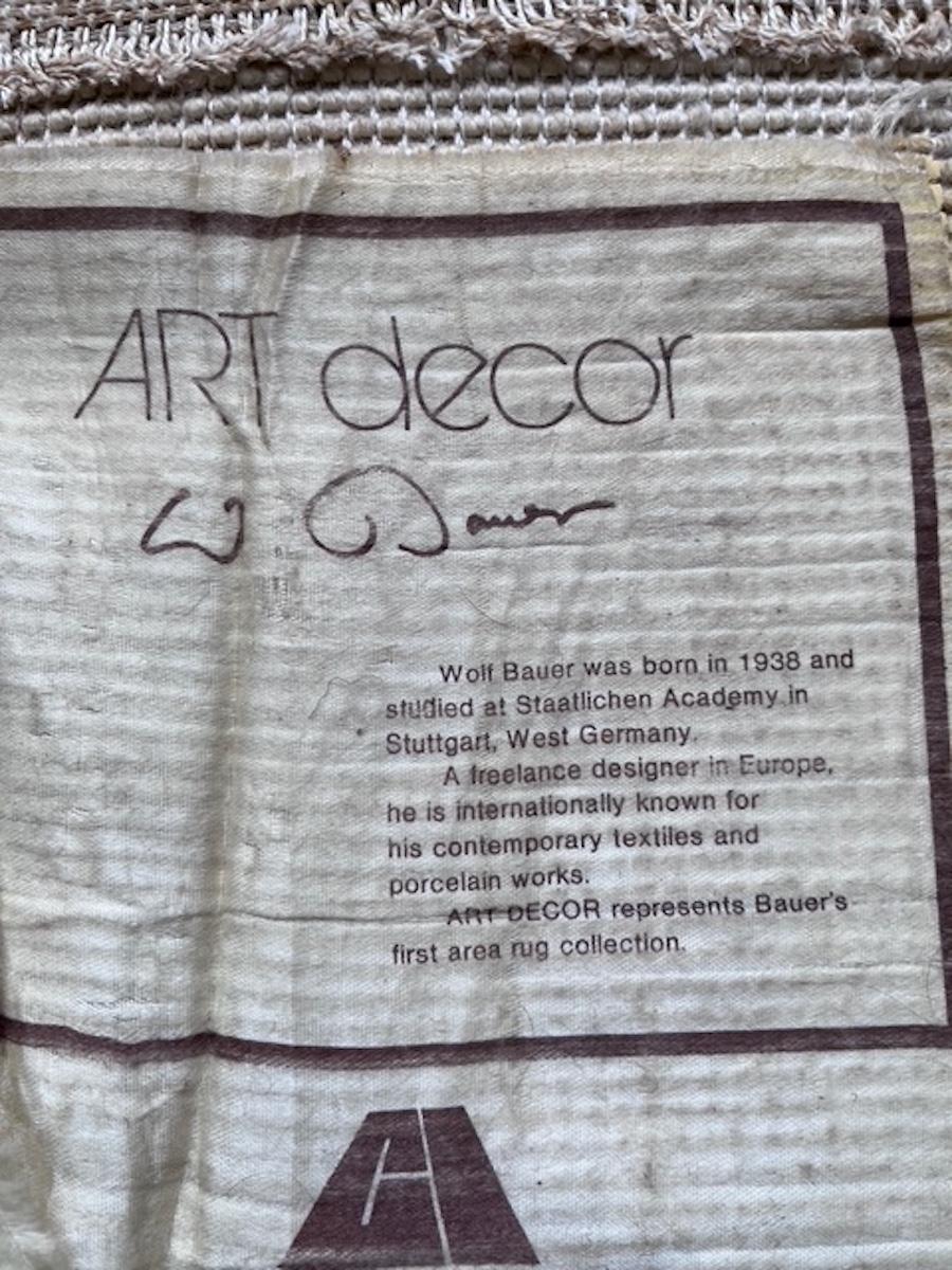 Abstract Art Deco Style Rug by Wolf Bauer for Art Decor For Sale 1