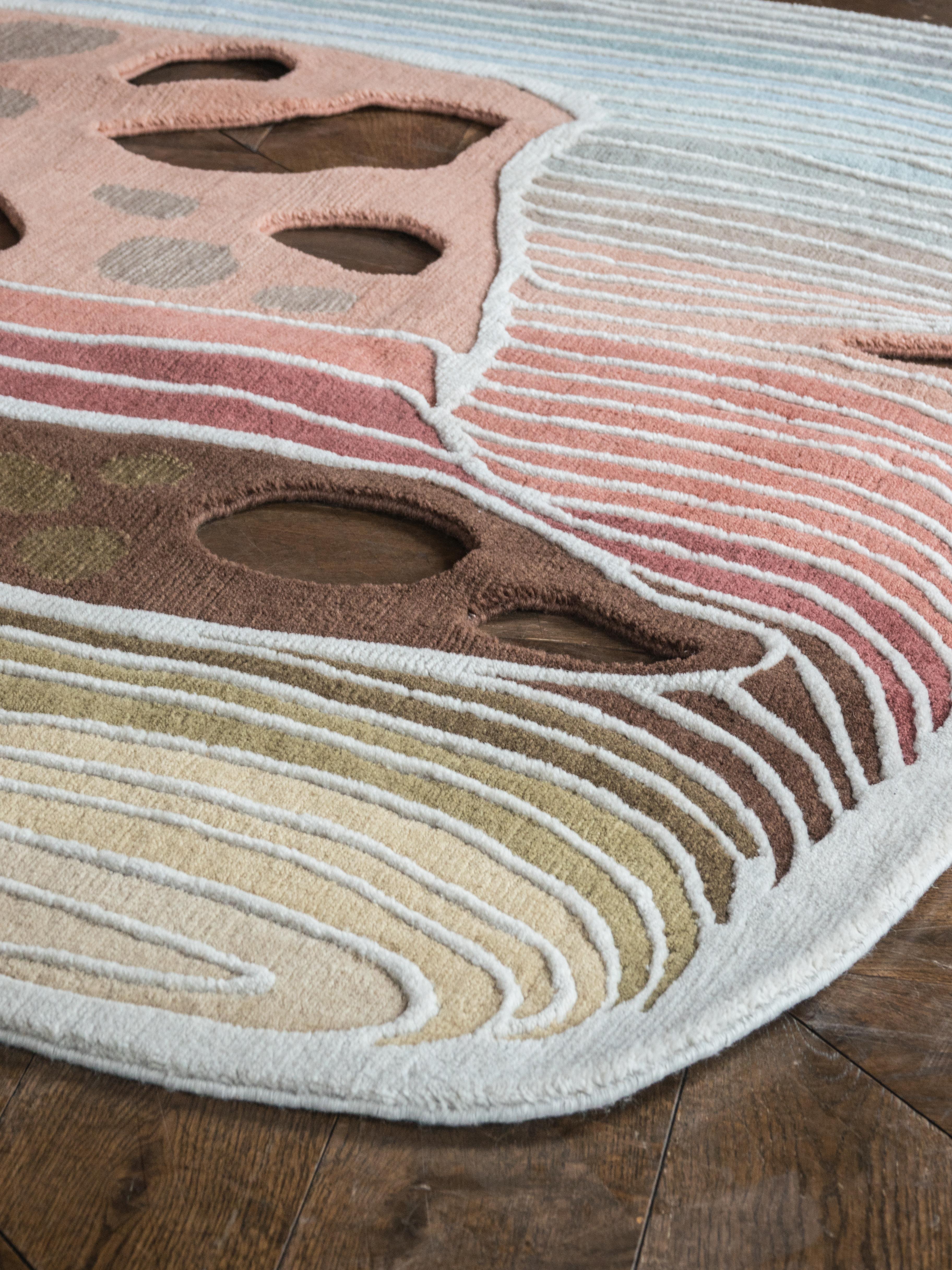 Modern colofrul unusual rug Multicolored Irregular shape, Gamma Est small For Sale 1