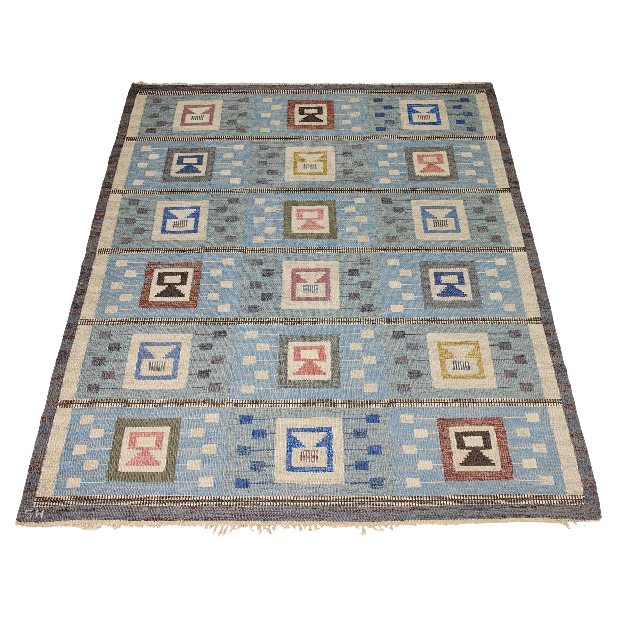 Alfombra "Chicas en la ventana" diseñada por Edna Martin, años 50