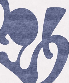 Rug Contemporary Italian Blue white for Living room - Barcelona Royal Blue