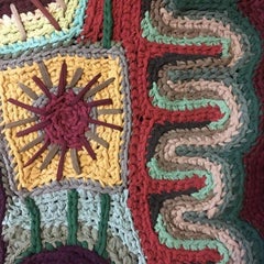 Rug Handmade Psychedelic Eye Abstract Boho Art Carpet 220×190 cm