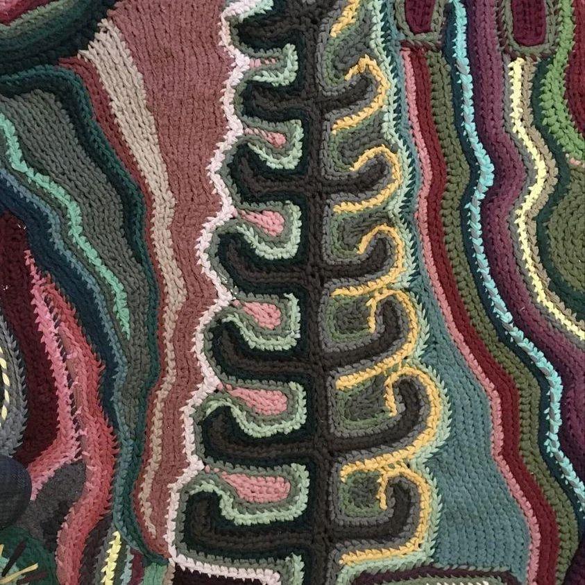 Tappeto fatto a mano Psychedelic Eye Abstract Boho Art Carpet 220×190 cm In condizioni Nuovo in vendita a Vilnius, LT