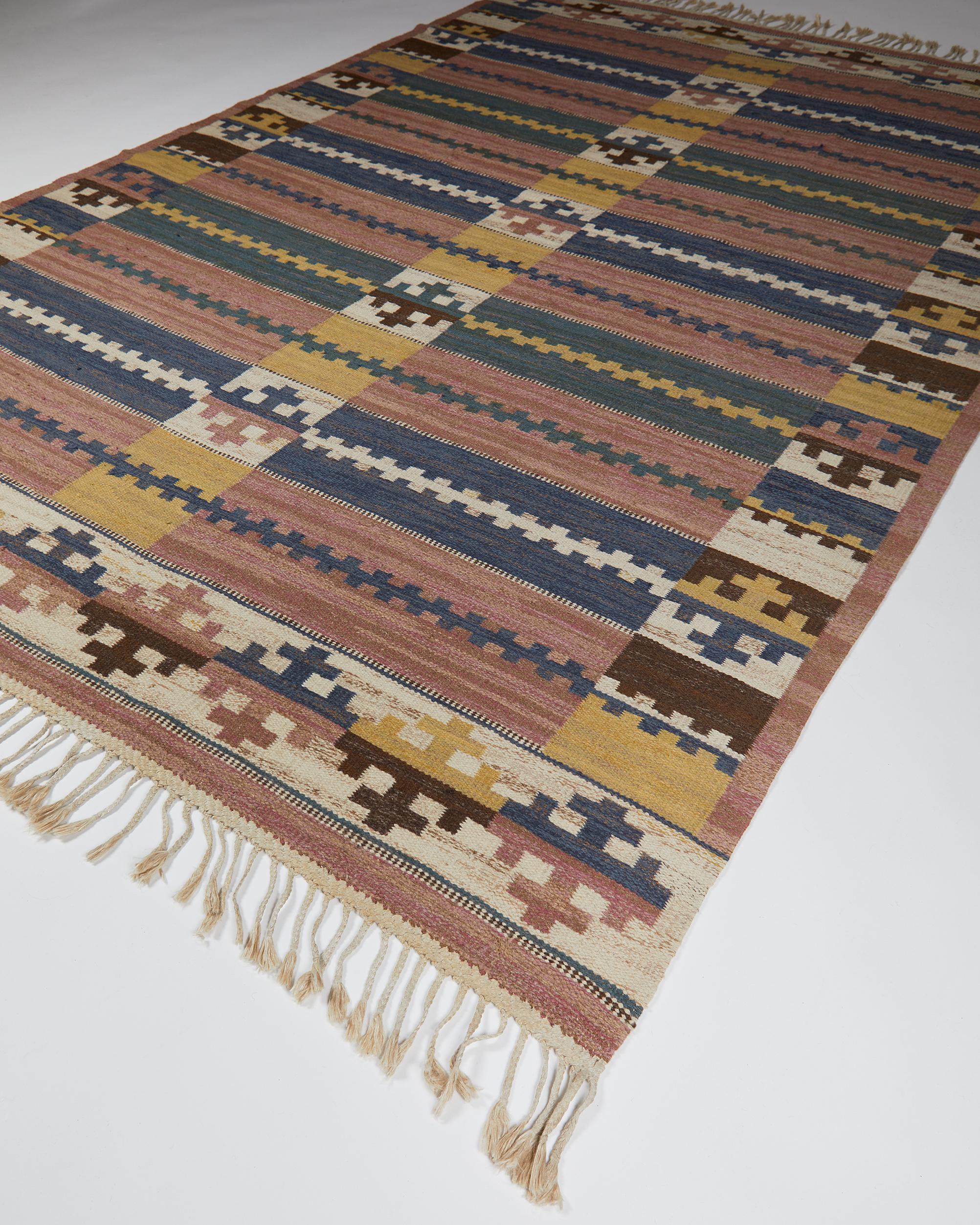 Rug “Herrumsmattan” Designed by Märta Måås-Fjetterström for MMF, Sweden, 1930’s. In Good Condition In Stockholm, SE