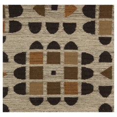 Rug in Taupe, Brown and Black "Modular Drift" by Doris Leslie Blau