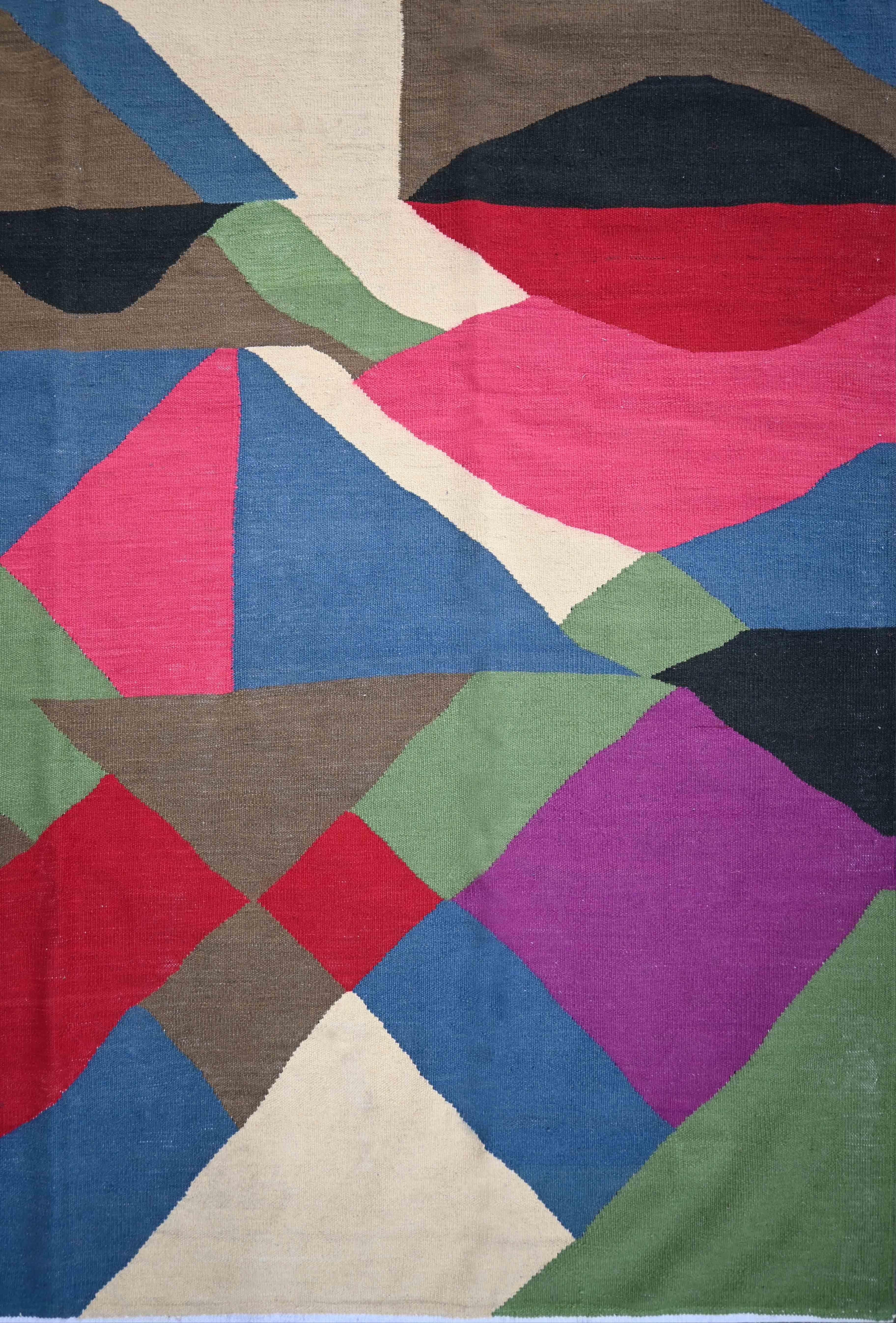 Modern Rug in the style of Sonia Delaunay - moderne carpet 300x200 Cm, Tapestry N 1524 For Sale