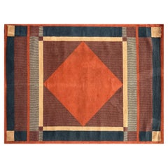 Rug in wool with geometric design, France, circa 1970