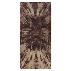 Rug & Kilim Art Deco-Inspired Rug, Beige-Brown Geometric Gallery Runner