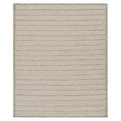 Rug & Kilim Zeitgenössischer Strukturteppich in Creme und Beige mit Hoch-Tief-Streifen