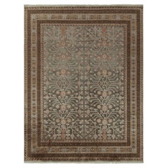 Tapis et tapis Kilim de style Khotan à motif de grenades gris-bleu et beige-marron