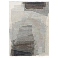 Rug & Kilim Modern Rug mit abstrakten geometrischen Mustern in Beige und Grau