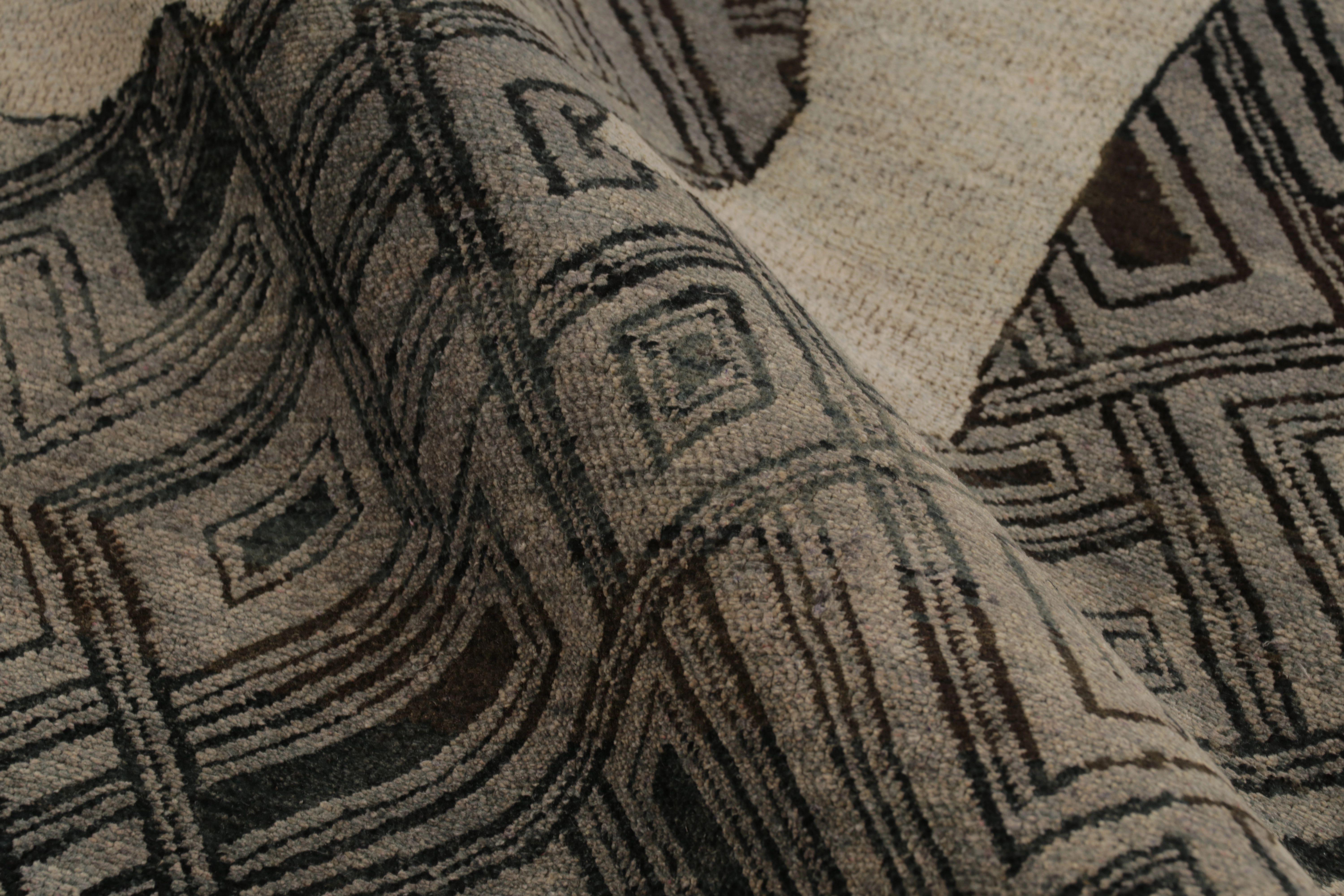 XXI secolo e contemporaneo Rug & Kilim Tappeto persiano ispirato al Gabbeh in tonalità carbone e nero Lion Pictorial in vendita