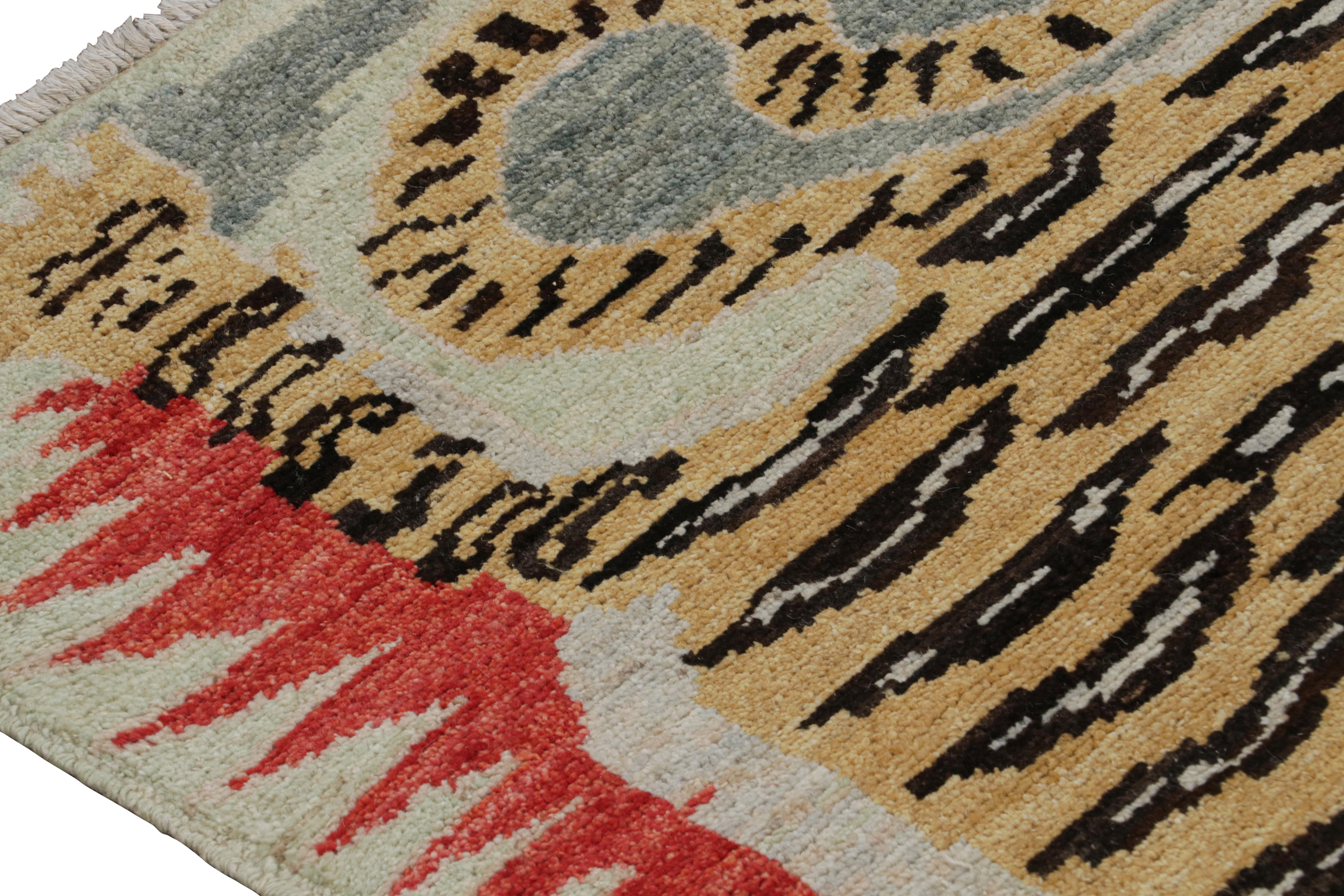 Rug & Kilim Tibetan Tiger Skin Runner with Twin Pictorials In New Condition For Sale In Long Island City, NY
