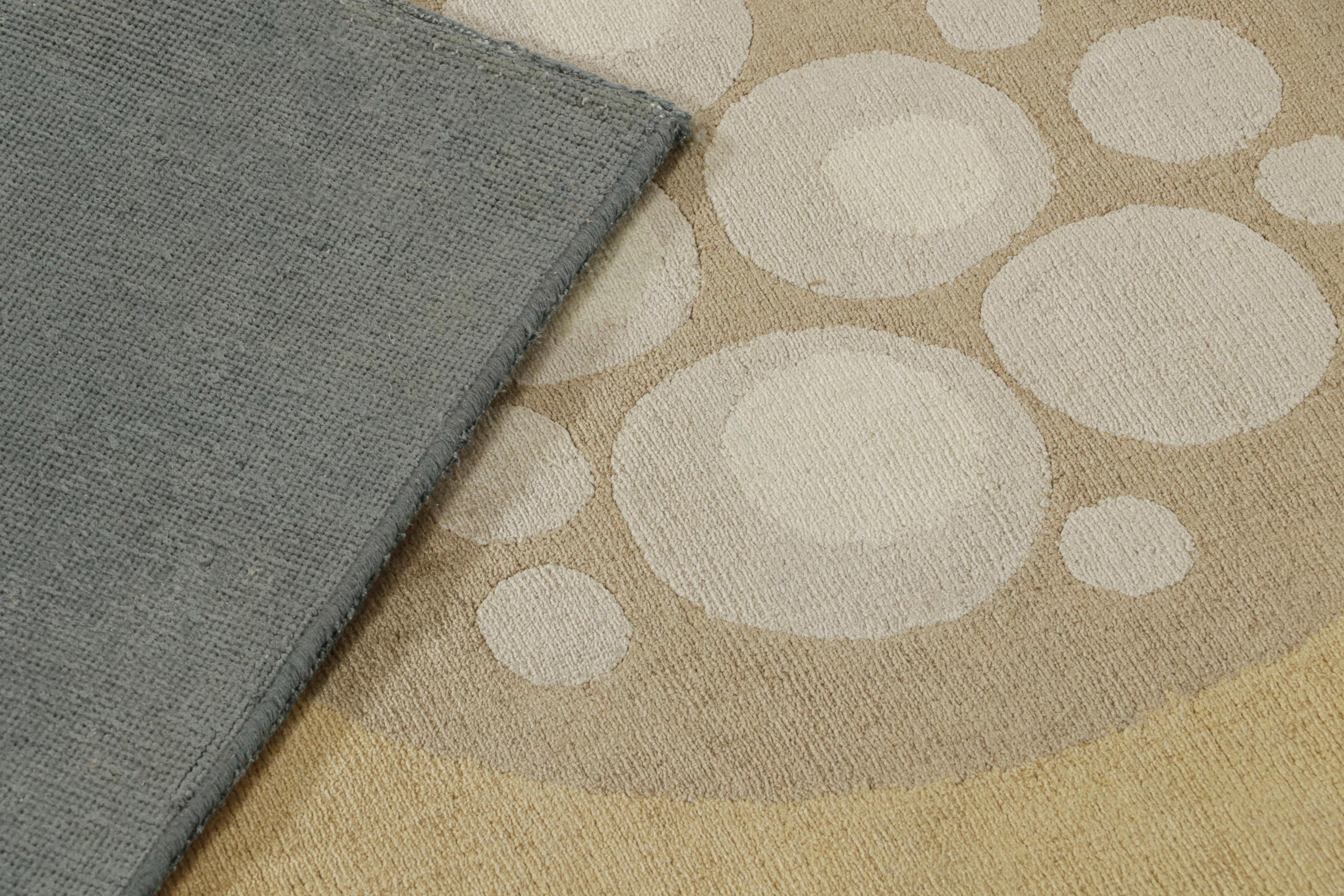 Silk Rug & Kilim x Jenn Ski Custom Mid-Century Modern Rug with Geometric Pattern For Sale