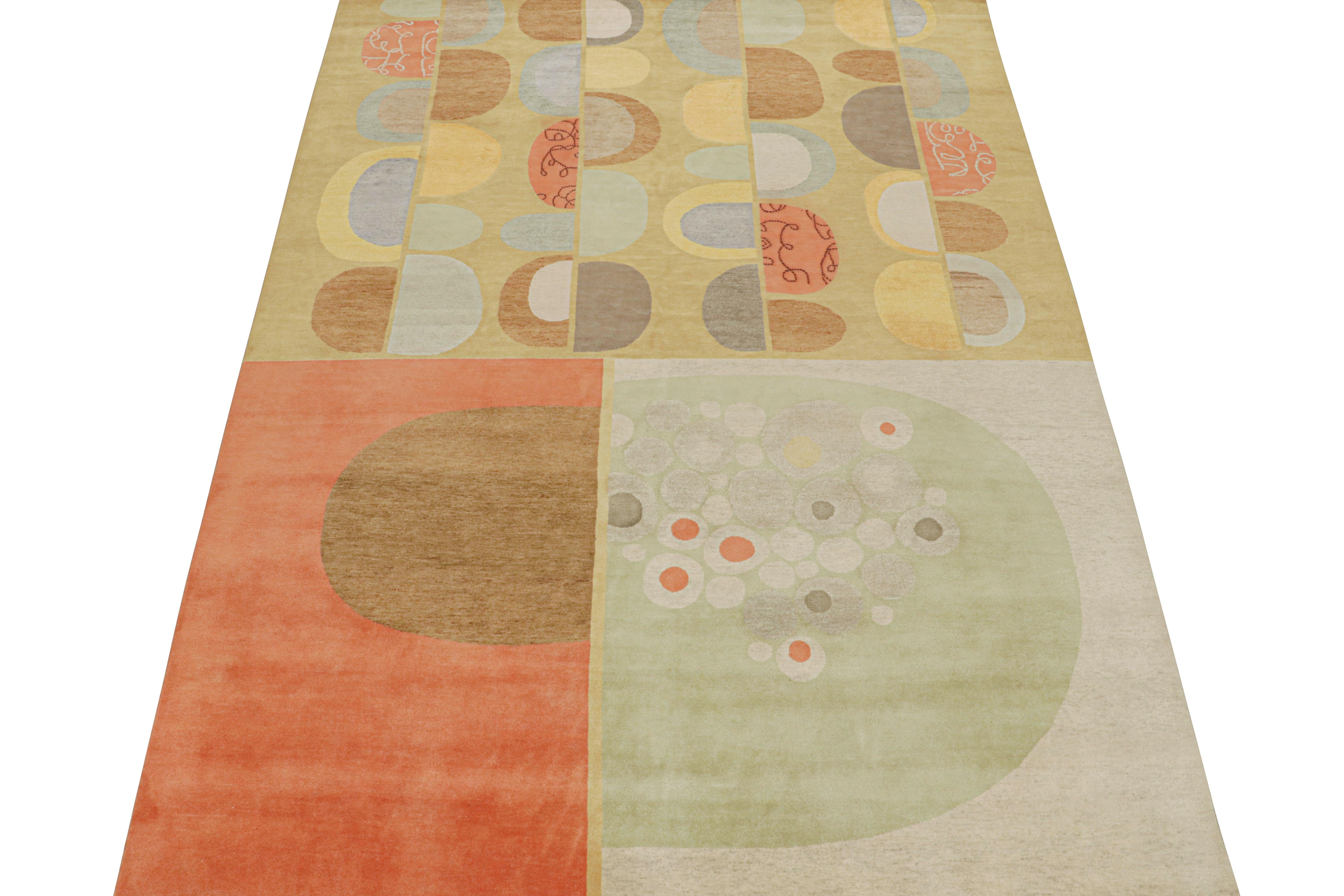 This 9x12 rug is an exciting new addition to the Mid-Century Modern rug collection by Rug & Kilim. Hand-knotted in wool, cotton and silk, this piece is a designer rug in collaboration with artist Jenn Ski. 

Further on the Design: 

The