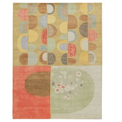 Rug & Kilim x Jenn Ski Tappeto in stile moderno di metà secolo con motivi policromatici
