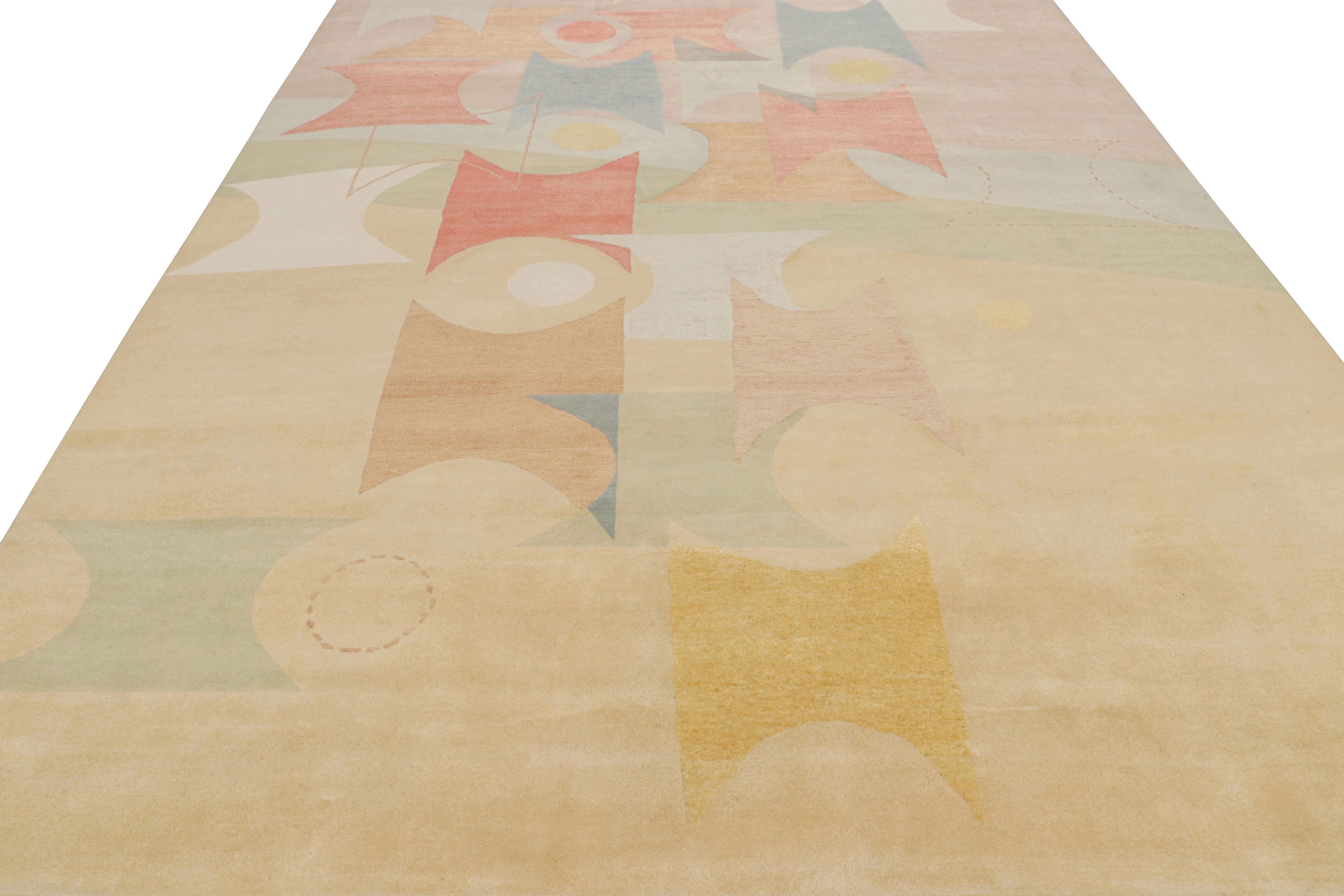 Rug & Kilim x Jenn Ski Mid-Century Modern Style Teppich mit geometrischen Mustern (Moderne der Mitte des Jahrhunderts) im Angebot