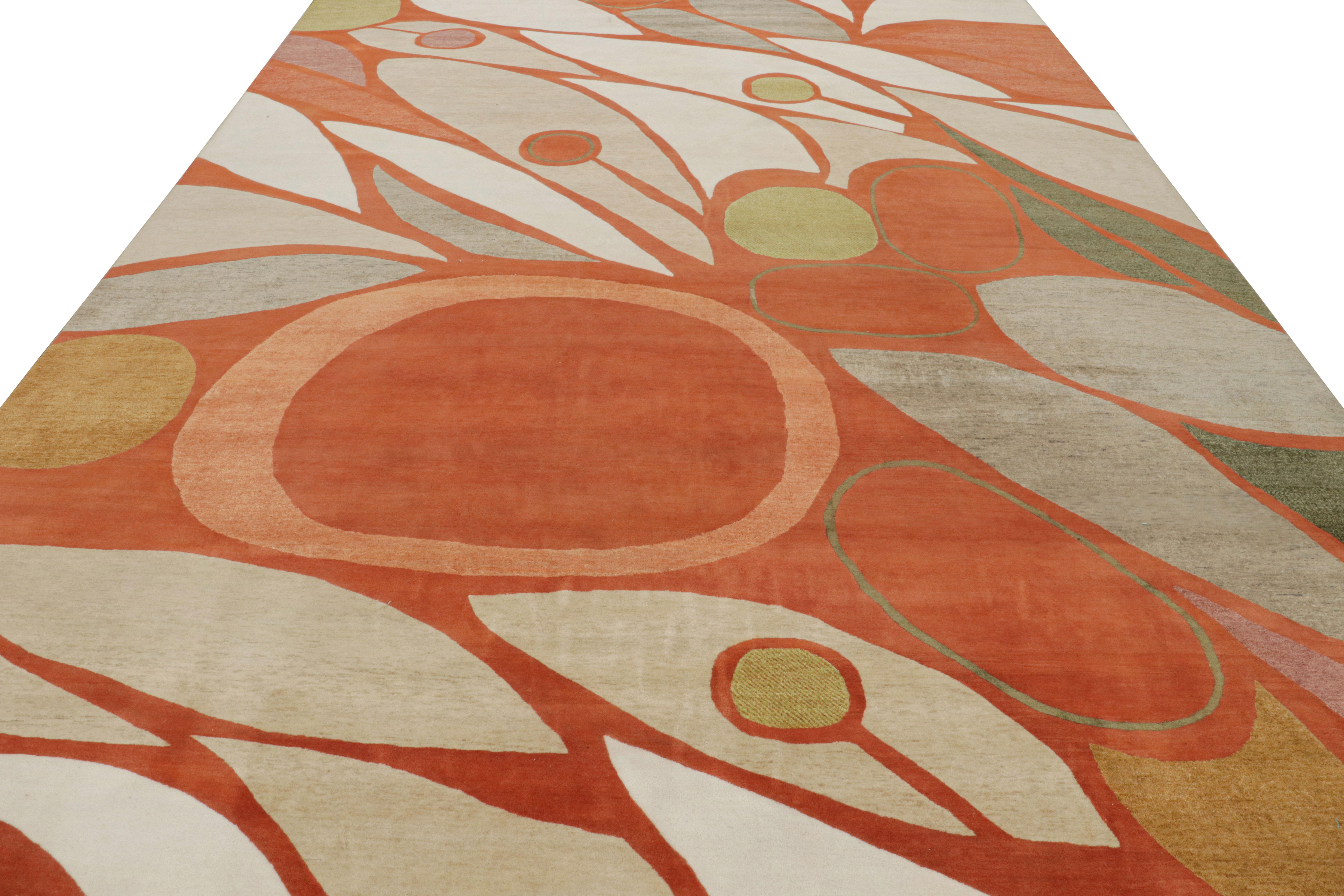 Rug & Kilim x Jenn Ski Mid-Century Modern Style Teppich mit geometrischen Mustern (Moderne der Mitte des Jahrhunderts) im Angebot