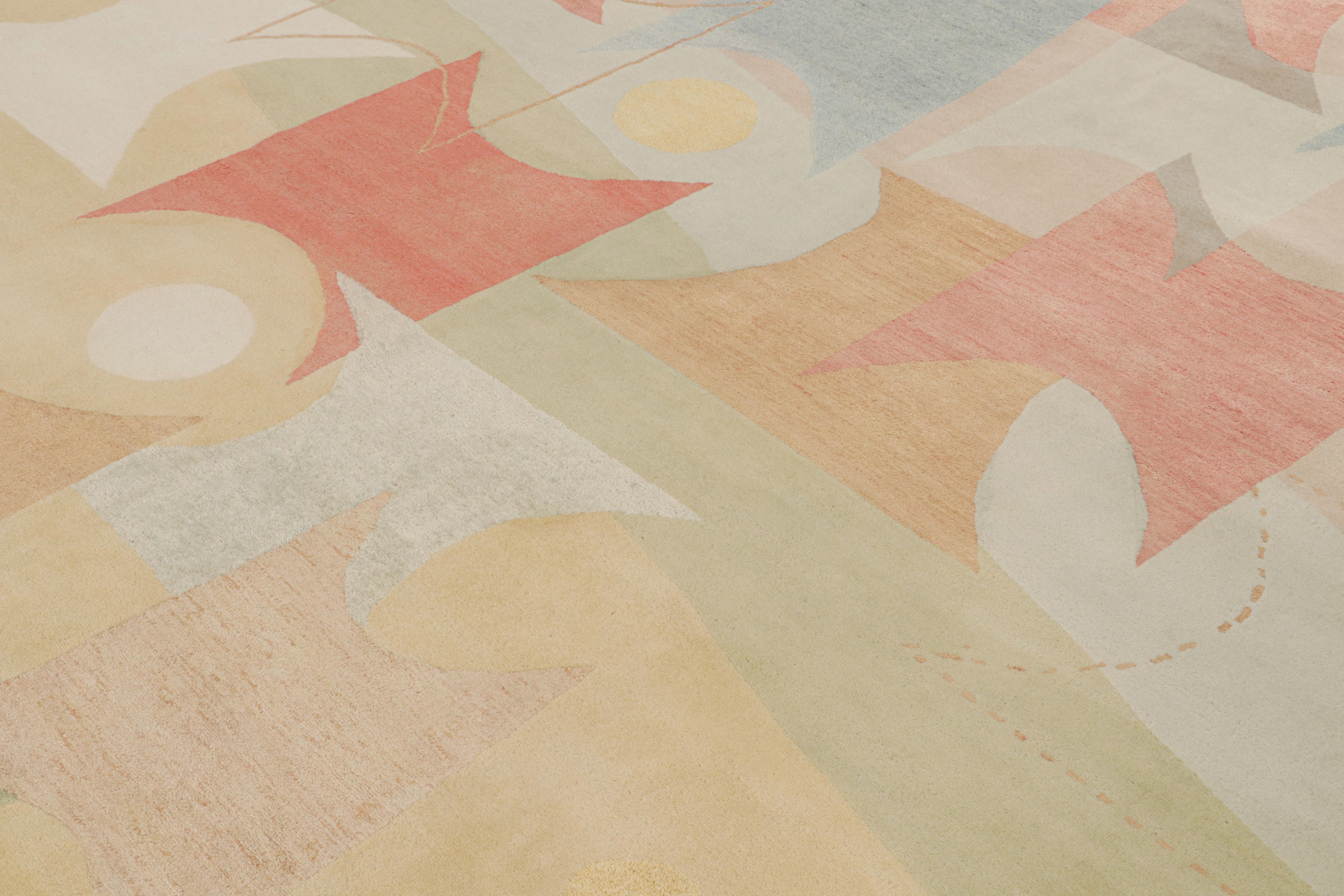 Rug & Kilim x Jenn Ski Mid-Century Modern Style Teppich mit geometrischen Mustern (Indisch) im Angebot