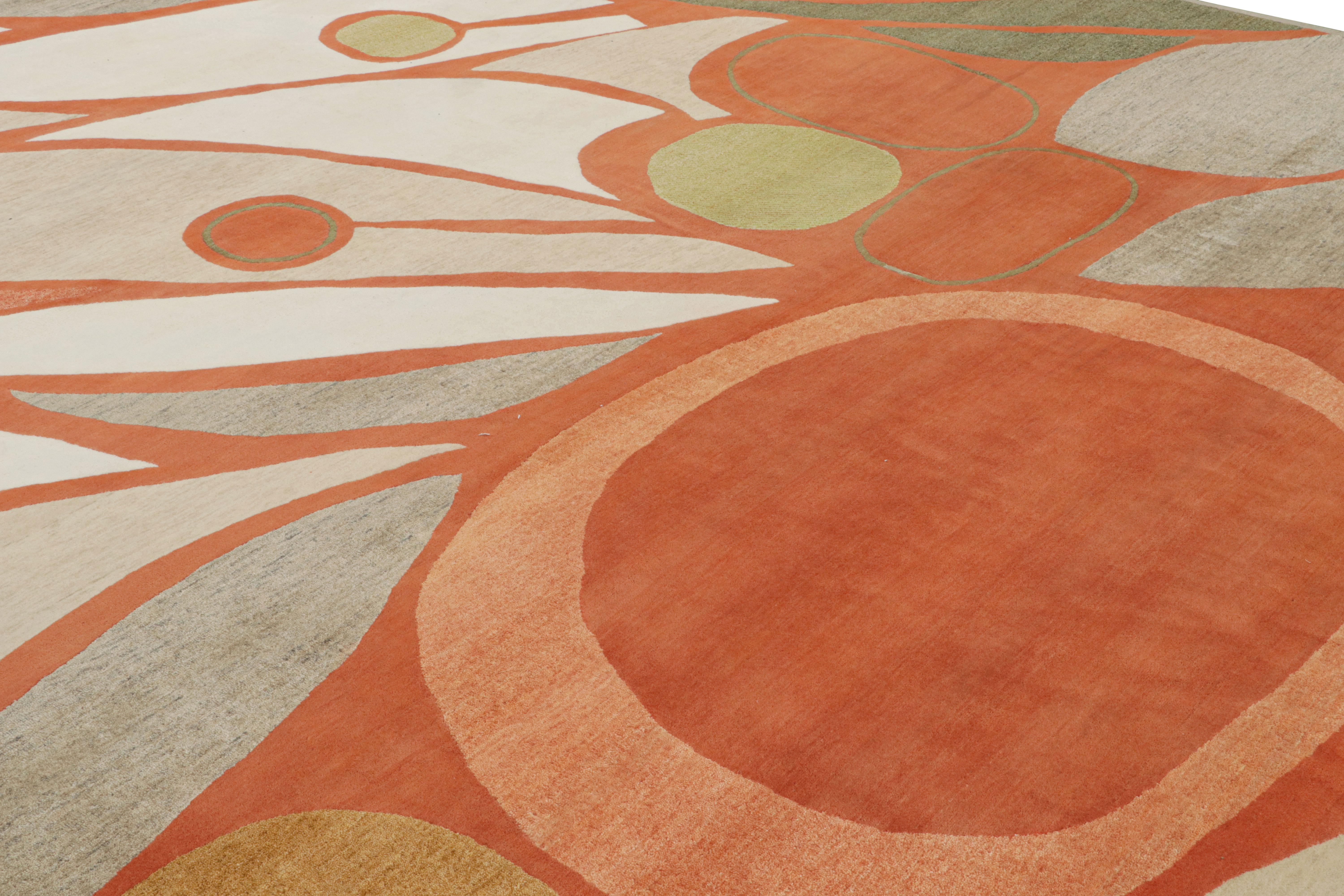 Rug & Kilim x Jenn Ski Mid-Century Modern Style Teppich mit geometrischen Mustern (Indisch) im Angebot