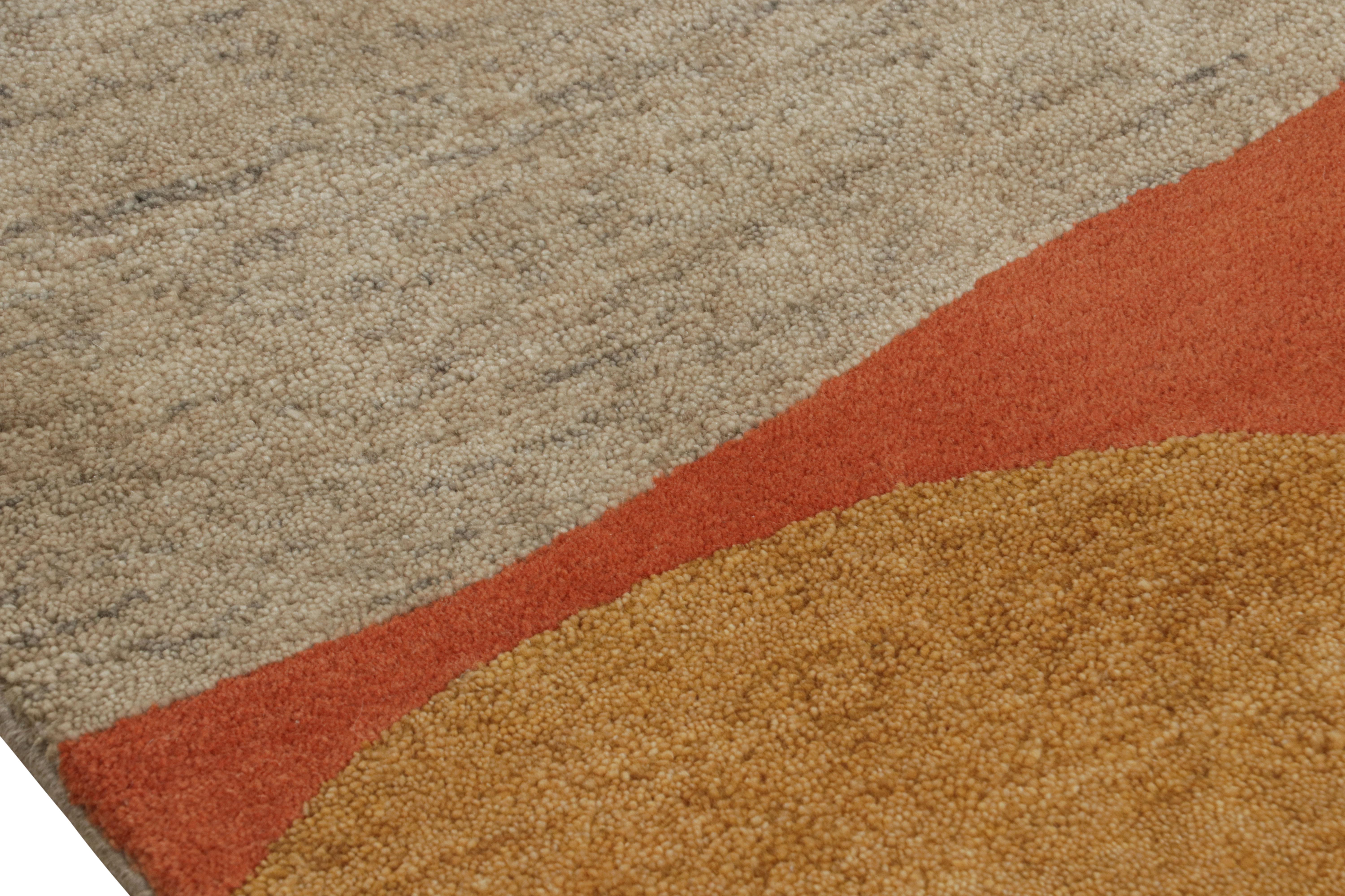 Rug & Kilim x Jenn Ski Mid-Century Modern Style Teppich mit geometrischen Mustern (Handgeknüpft) im Angebot