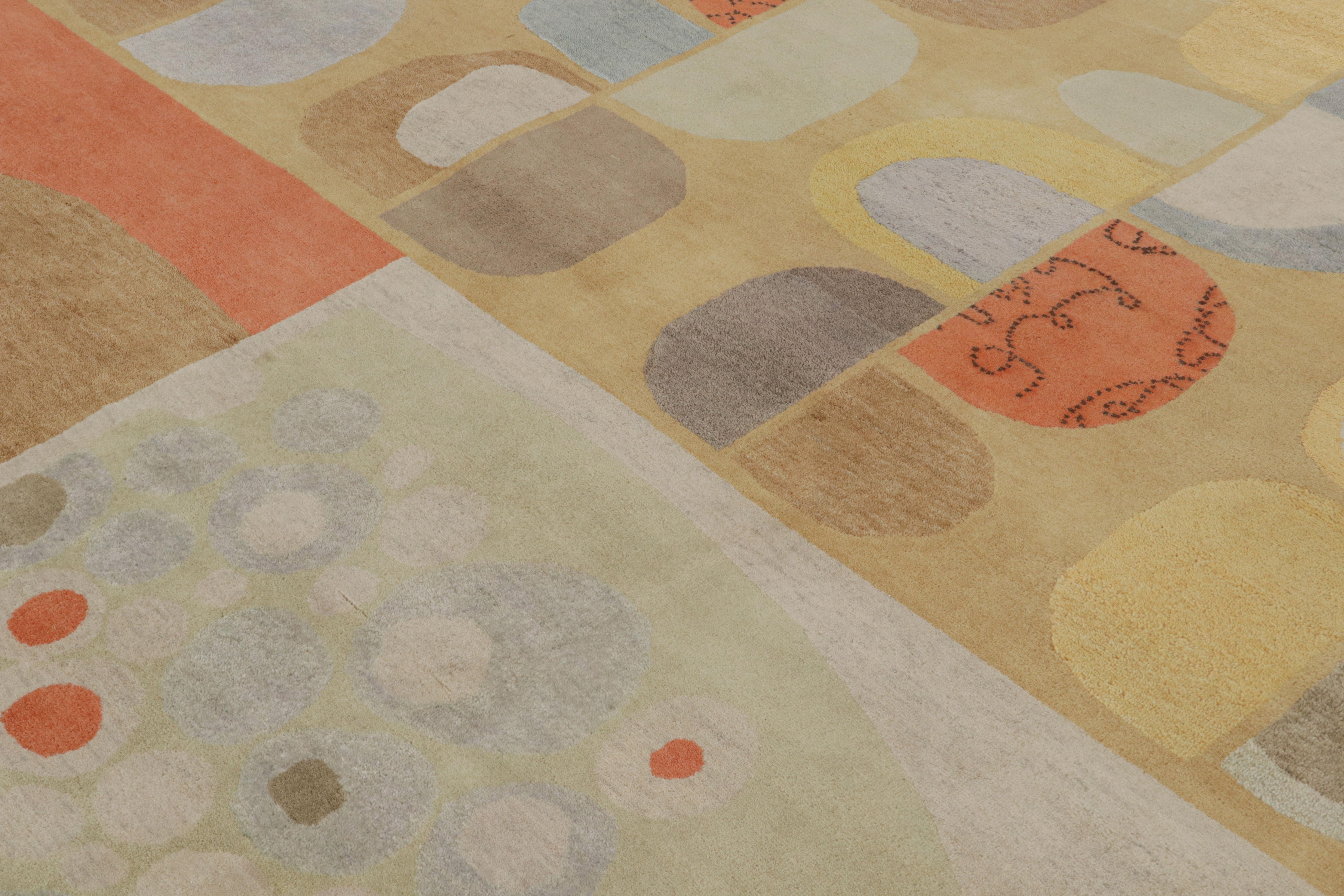 Hand-Knotted Rug & Kilim X Jenn Ski Mid-Century Modern Style Rug With Polychromatic Patterns For Sale