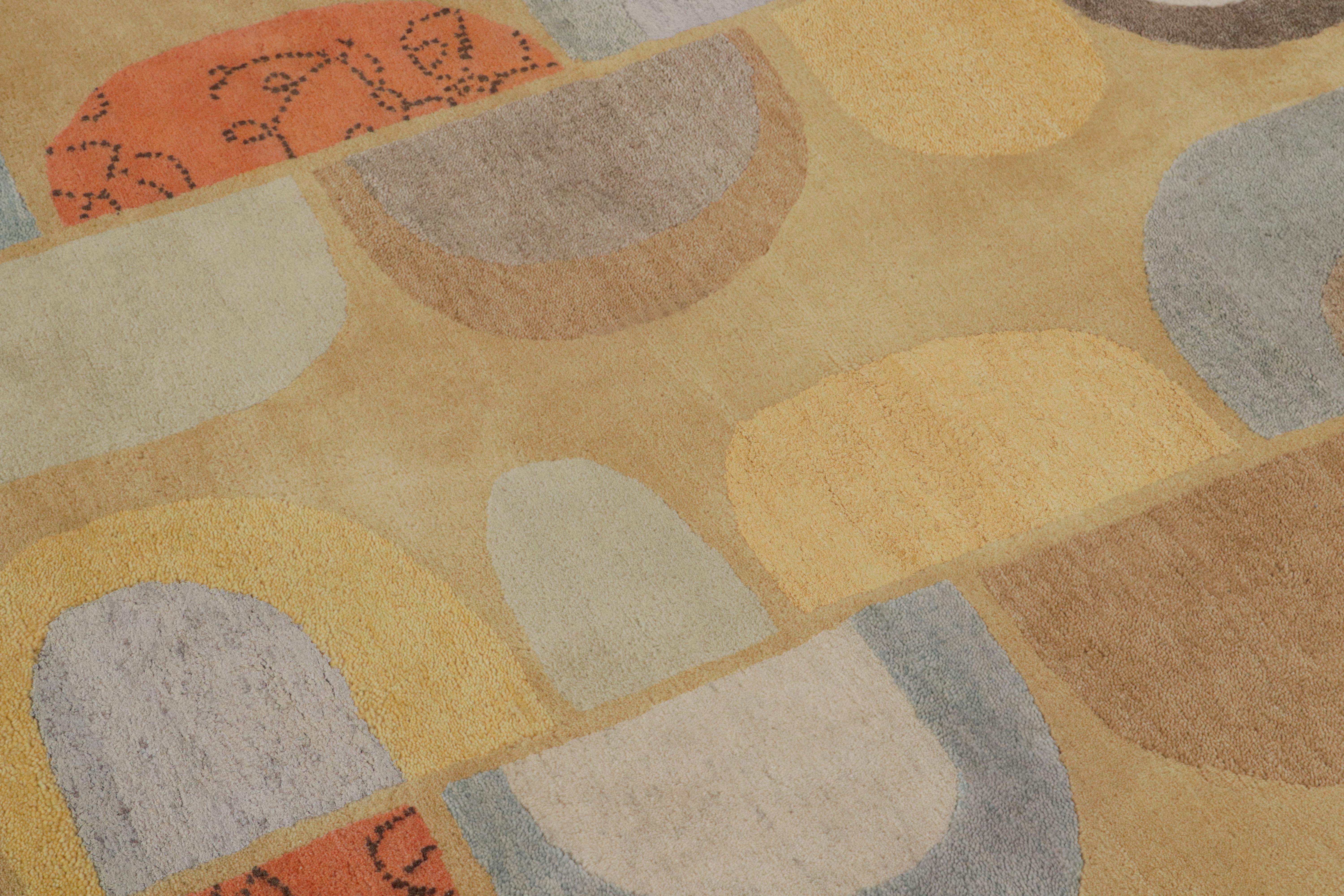 Contemporary Rug & Kilim X Jenn Ski Mid-Century Modern Style Rug With Polychromatic Patterns For Sale