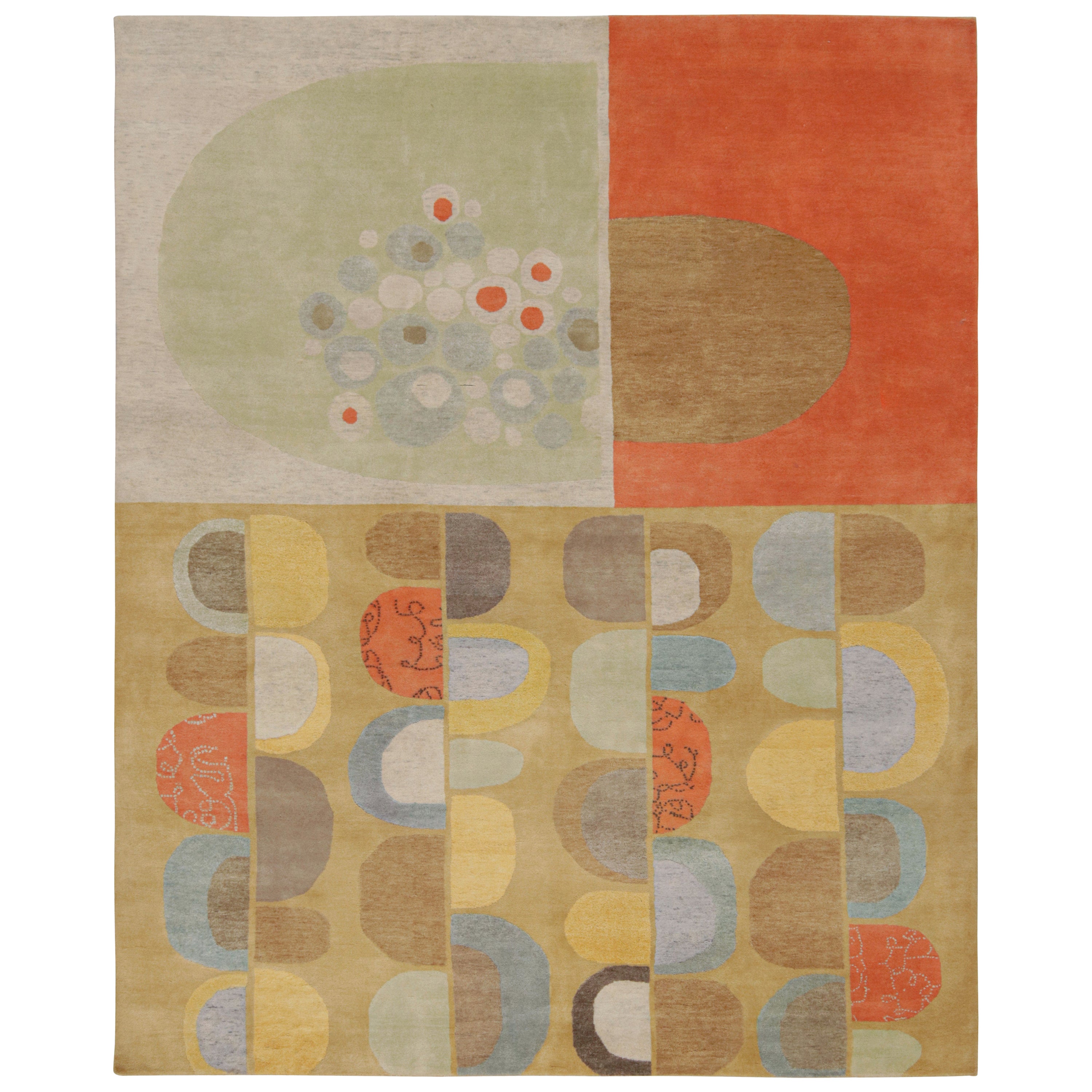 Rug & Kilim X Jenn Ski Mid-Century Modern Style Rug With Polychromatic Patterns
