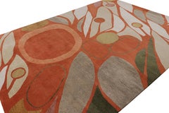 Rug & Kilim X Jenn Ski Orange Mid-Century Modern Style Rug With Geometric Patter