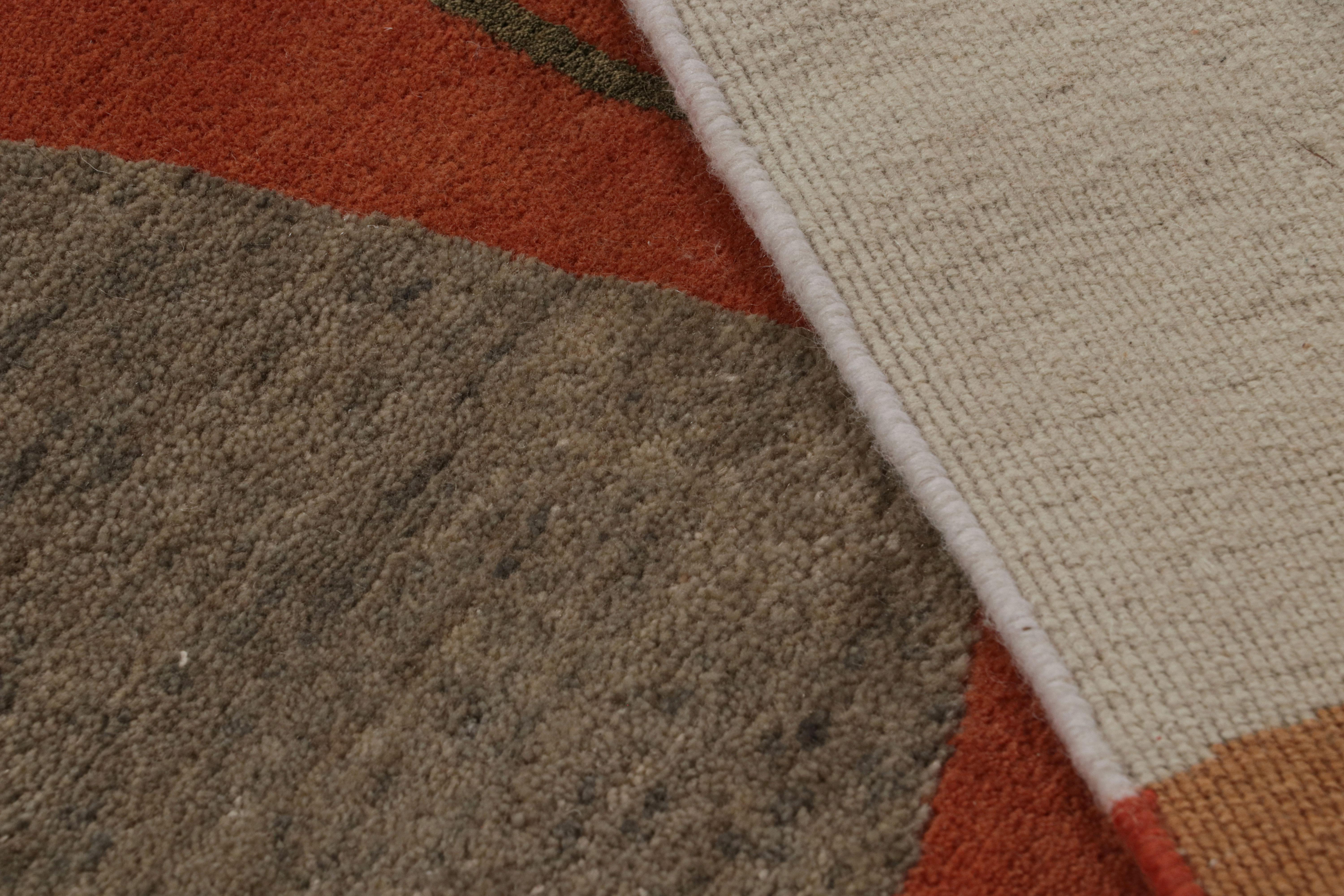 XXI secolo e contemporaneo Rug & Kilim X Jenn Ski Tappeto arancione in stile moderno di metà secolo con motivi geometrici in vendita