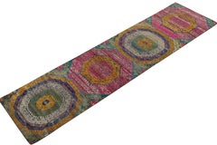 Rug & Kilim’s 17th Century Classic Style Runner in Gold, Pink & Blue Medallions