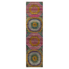 Rug & Kilim’s 17th-Century Classic Style Runner in Gold, Pink & Blue Medallions