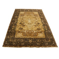 Rug & Kilim's 17th Century, Inspired Black and Gold Wool and Silk Rug