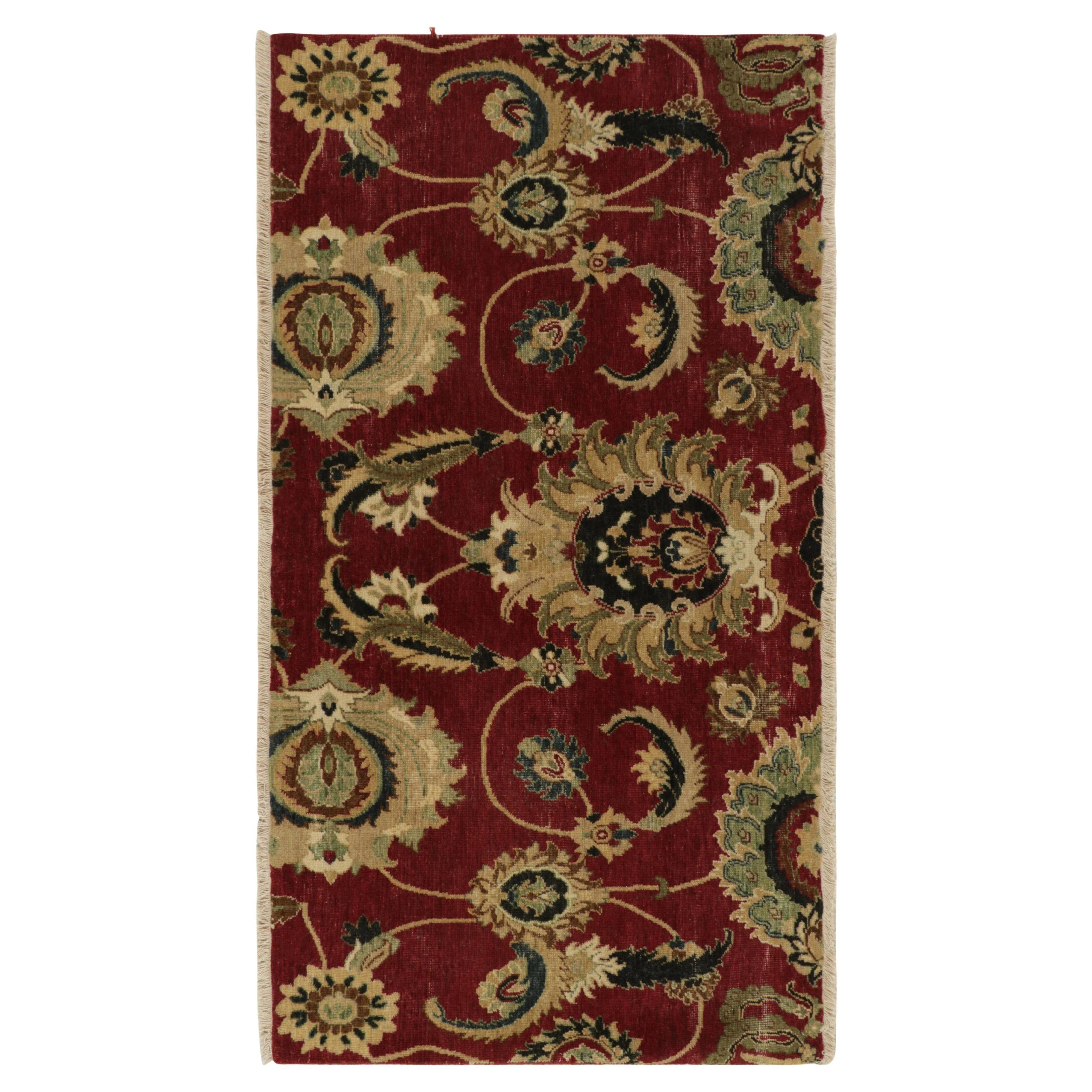Rug & Kilim's 17th-Century Inspired Rug in Burgundy, Gold & Green Florals For Sale