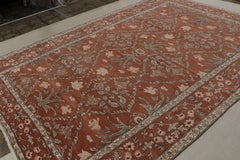 Rug & Kilim’s 17th Century Mogul Style Rug in Red with Beige Floral Patterns