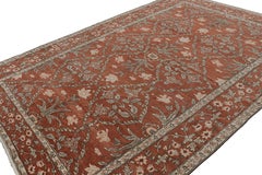 Rug & Kilim’s 17th Century Mogul Style Rug in Red with Beige Floral Patterns