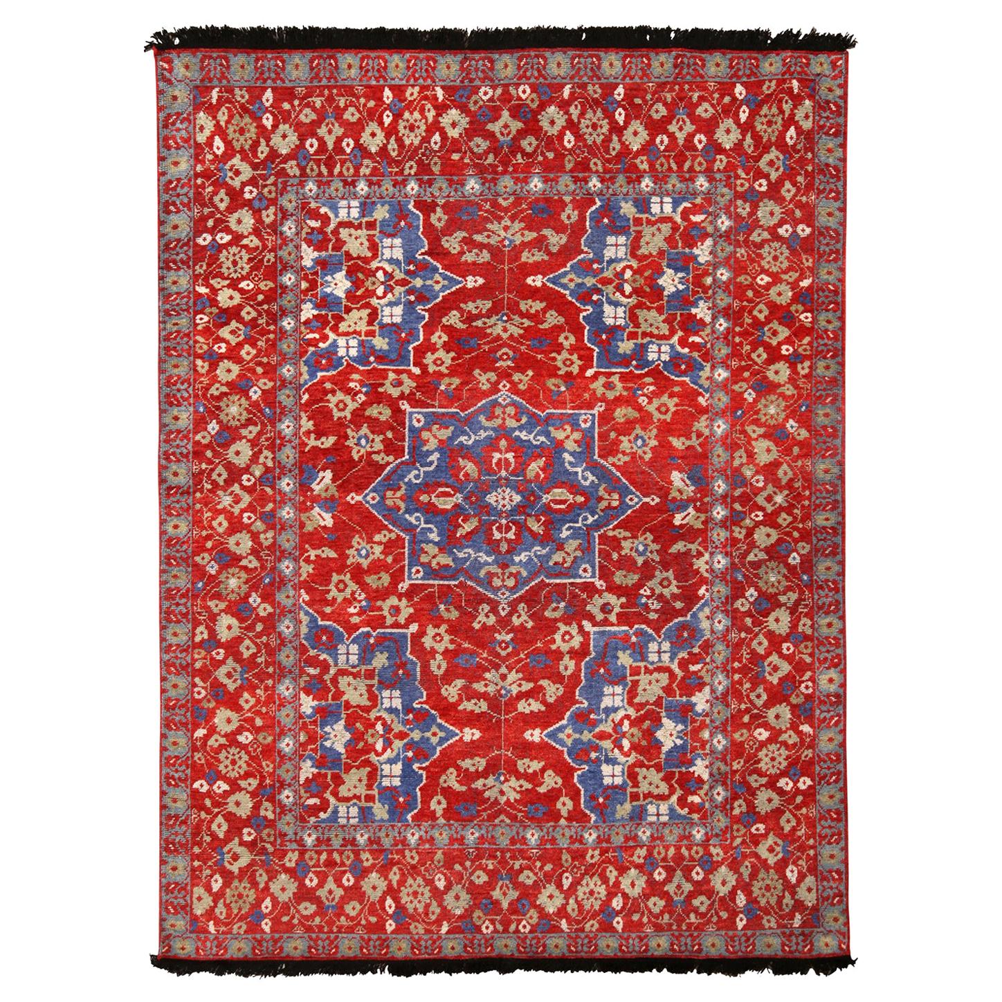 Geometrischer roter, beiger und blauer Wollteppich im Oushak-Stil von Teppich
Kelim aus dem 17. Jahrhundert