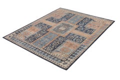 Rug & Kilim’s 17th Century Persian Style Rug in Blue and Salmon Garden Design