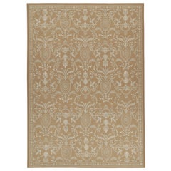 Rug & Kilim’s 18th-Century Aubusson style Flat Weave in Brown with White Pattern