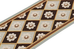 Rug & Kilim’s 18th Century Aubusson Style in Brown and White Floral Patterns