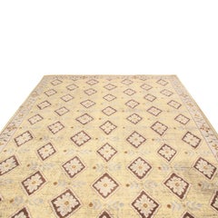 Rug & Kilim's 18th-Century Savonnerie Inspired Beige Golden-Yellow Floral Rug