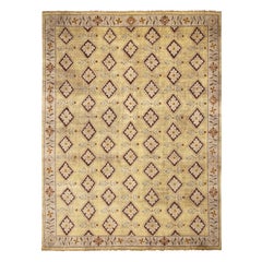 Rug & Kilim's 18th-Century Savonnerie Inspired Beige Golden-Yellow Floral Rug