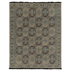 Teppich & Kilims im Stammesstil des 19. Jahrhunderts in Blau, Beige und Grau mit Medaillons