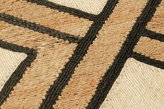 Rug & Kilim’s Abaca Custom Rug Sample, Beige-Brown and Cream Geometric Patterns