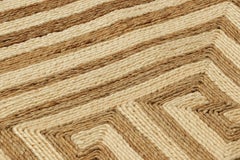Rug & Kilim’s Abaca Custom Rug Sample, Beige-Brown Greek Key Geometric Patterns